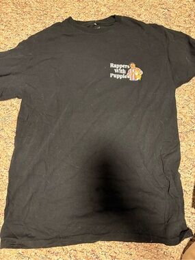 Rappers with Puppies Black Graphic Tee